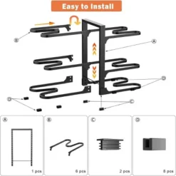 FURNIinspire Pots And Pans Organizer Stainless Steel Pots Organizer Rack For Cookware, Pots Rack For Kitchen Storage, Black, 9.75"*17.55"*2.34" -Outdoor Kitchen & Living GUEST f6308647 154a 45f0 99a1 72afba4dd3e4