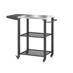 FURNIinspire Outdoor Grills, Griddles And Smokers Functional Outdoor Kitchen Station With Locking Wheels, Storage Shelves, Gray, 37.4"*27.6"*19.7" -Outdoor Kitchen & Living GUEST f879073a 85e9 498f 980c 60f82ea31a08