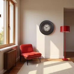 FURNIinspire Wall Clocks 20inch Round Antique Wall Clock Decorative Living Room Hanging Clock Vintage Timepiece Home Decor, Brown, 20"*20"*2" -Outdoor Kitchen & Living GUEST f9749e33 4cd5 4007 b32f 0c1ba9488755