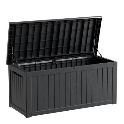 FURNIinspire Deck Boxes, Outdoor Storage Box With Waterproof Function For Gardening Tools, Pool Supplies, Patio Furniture, Black, 57.87"*32.24"*33.66" 7 FURNIinspire Deck Boxes, Outdoor Storage Box With Waterproof Function For Gardening Tools, Pool Supplies, Patio Furniture, Black, 57.87"*32.24"*33.66" - Image 5