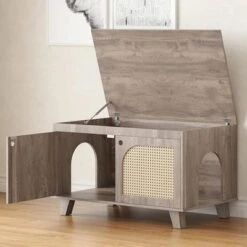 FURNIinspire Pet Crates And Houses, Hidden Cat Crates With Storage Removable Scratcher, Modern Pet Crates For Home, Gray, 31.5"*19.7"*19.7" -Outdoor Kitchen & Living GUEST fd4a5e14 13ec 487f 8687 690cd92b4e9a