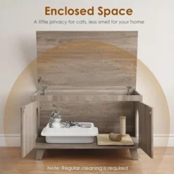 FURNIinspire Pet Crates And Houses, Hidden Cat Crates With Storage Removable Scratcher, Modern Pet Crates For Home, Gray, 31.5"*19.7"*19.7" -Outdoor Kitchen & Living GUEST fd969f9a e515 45bb 8b52 55b9ff798f96